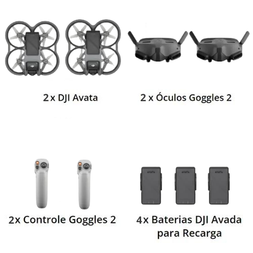 Drone Profissional DJI Avata com Câmera 4K  +   Kit Goggles 2 Completos MASTI